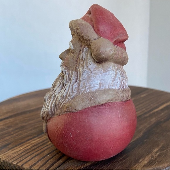 Vintage Santa Ornament Christmas St Nick Flat Bottom Shelf Decor Made In Taiwan - Picture 2 of 8